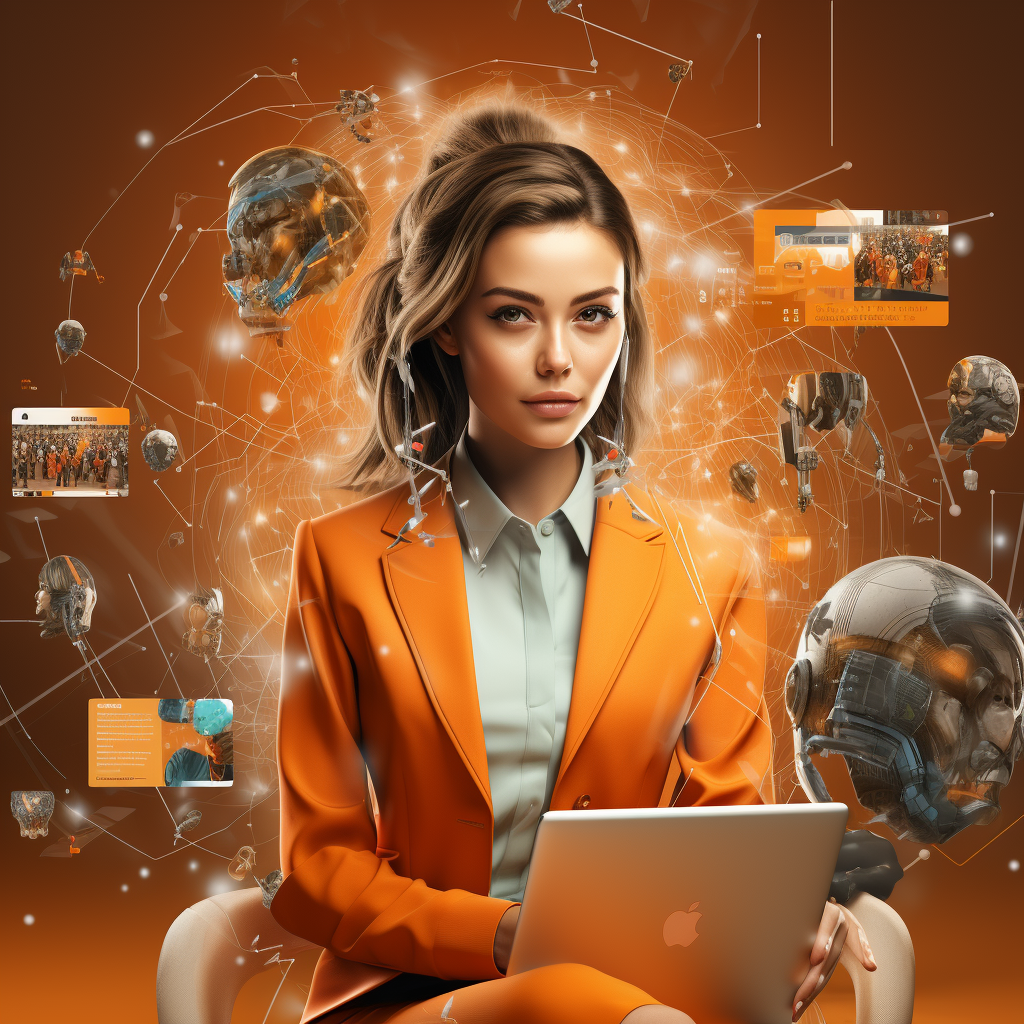 Bright orange ecommerce AI presentation cover