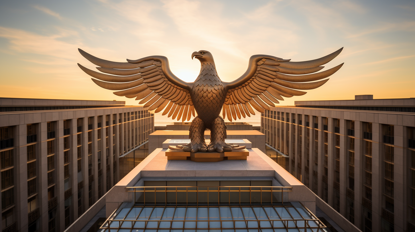 Falcon and dove symbolizing economic balance