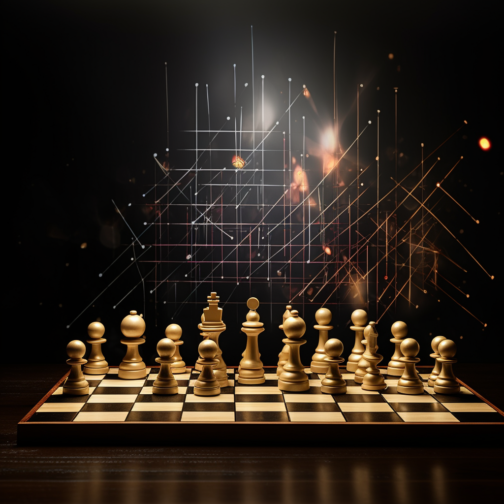 Abstract representation of chessboard with asset class pieces