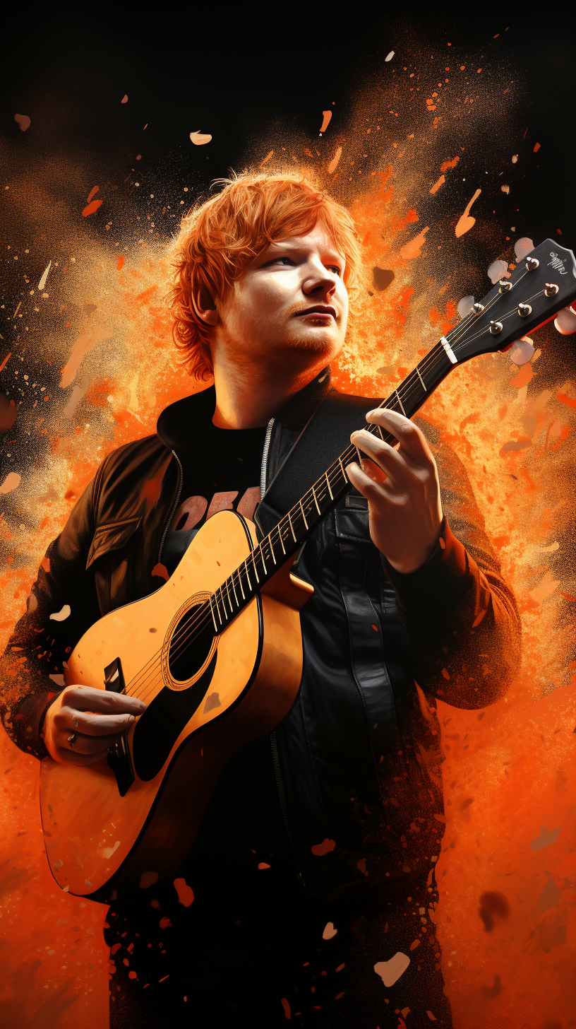 Ed Sheeran performing on stage