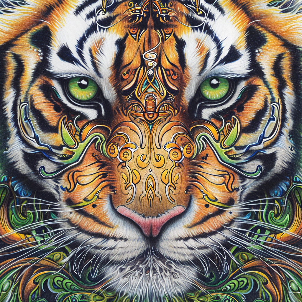 Ed Hardy Tiger Face Drawing