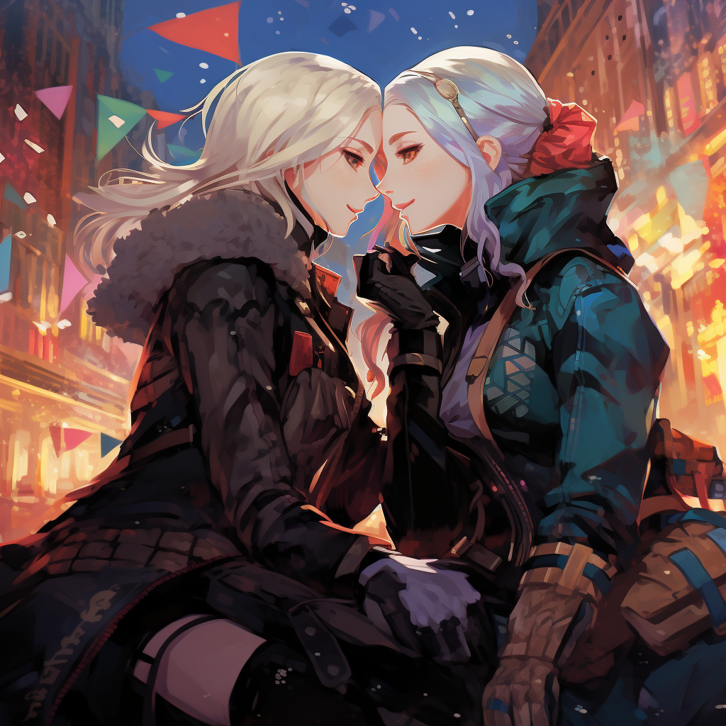 Edelgard and Female Byleth Ice Skating Date