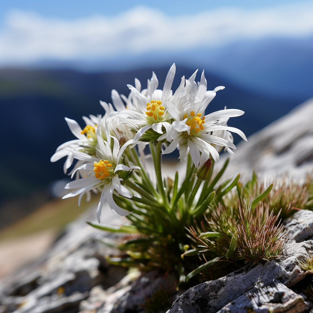 Closeup of Edelweiss Plant