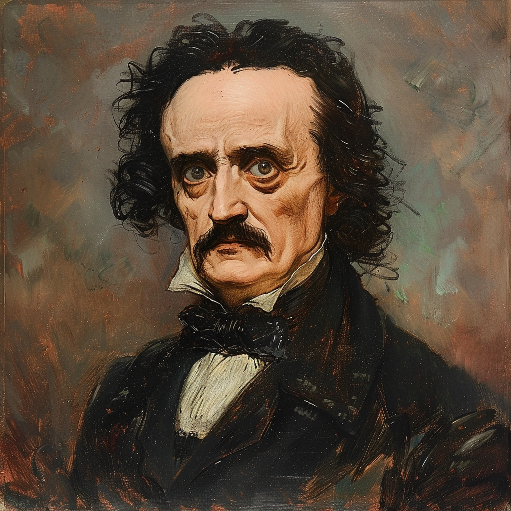 Edgar Allen Poe portrait dark