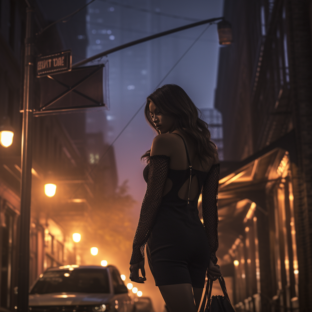 Asian witch in modern city