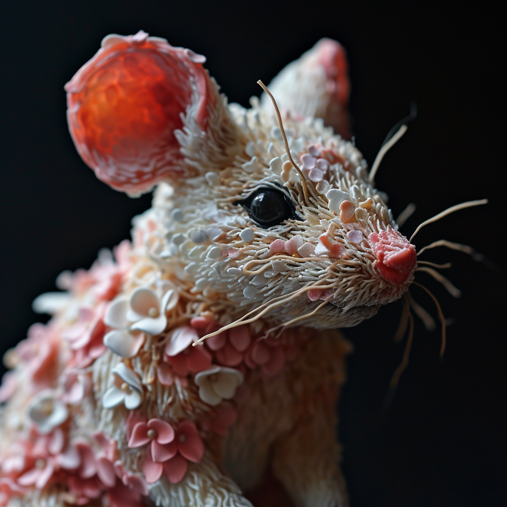 Adorable edible mouse made of frosting