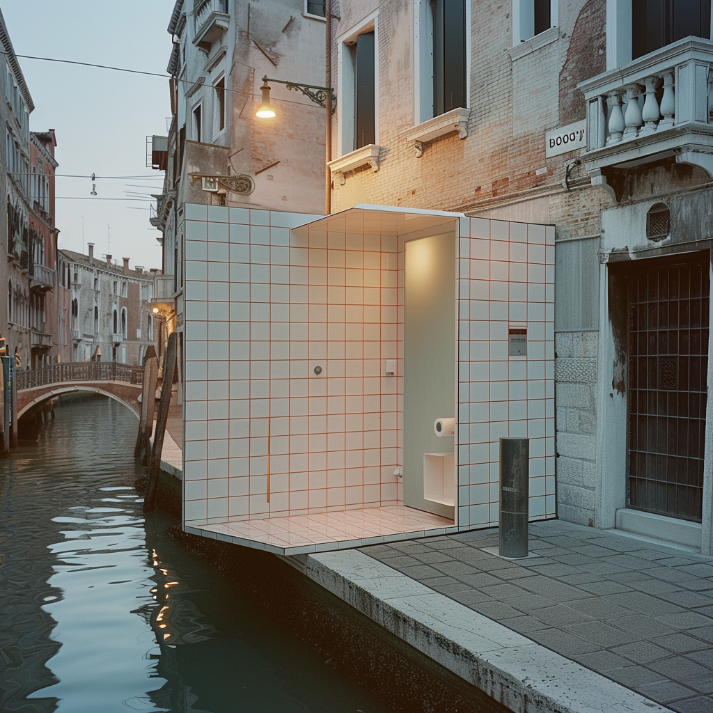 Venice documentary pavilion alongside canal