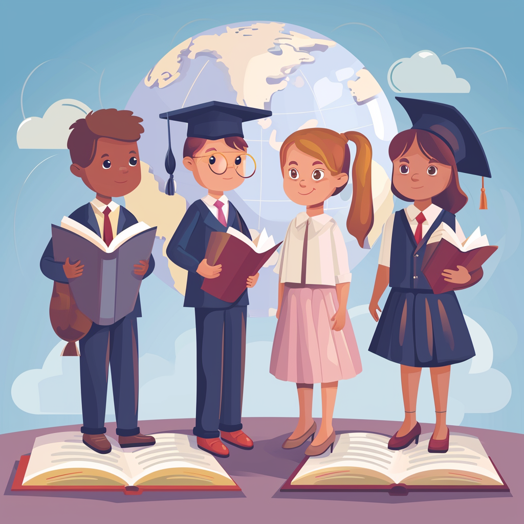 Cartoon illustration for International Day of Education