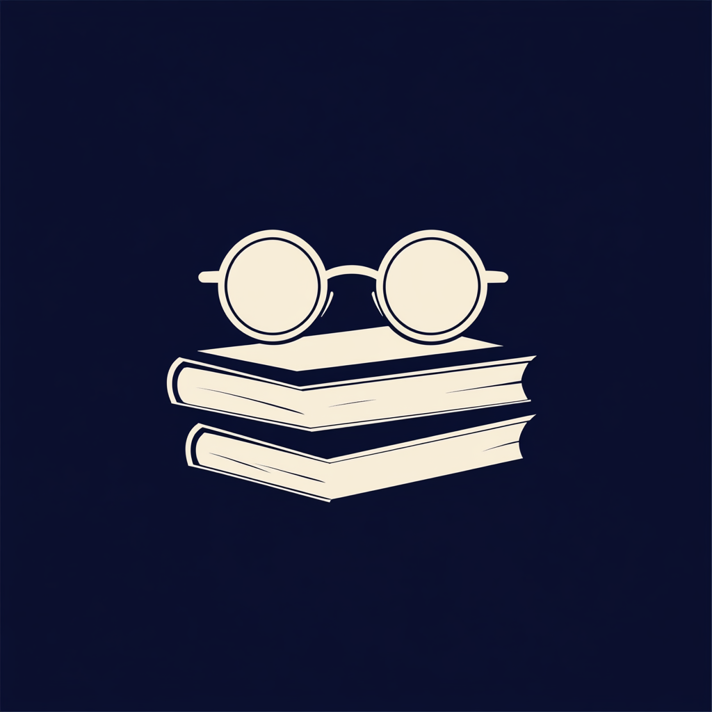 Professional Education Logo with Glasses and Books