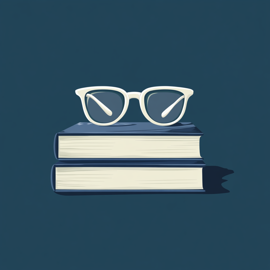 Vintage glasses on education logo