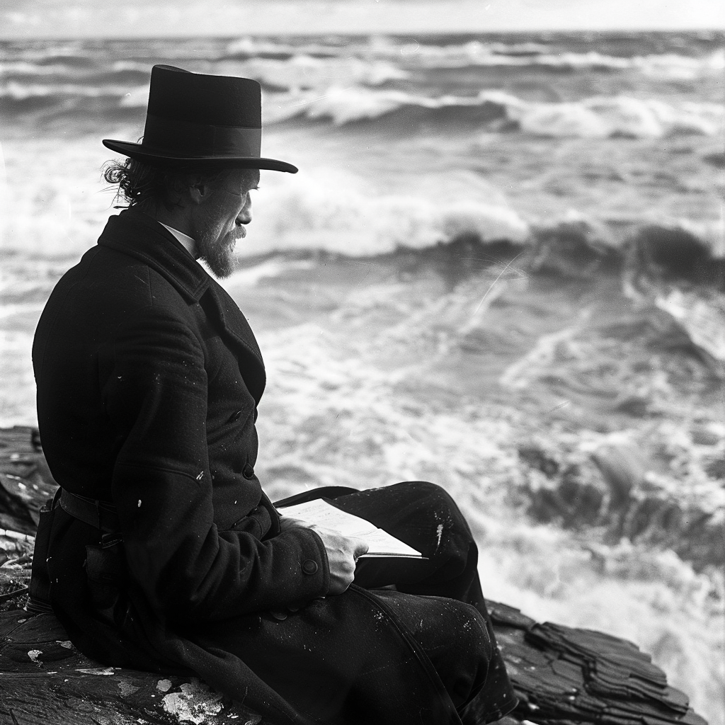 Edvard Munch Sketching at Seaside