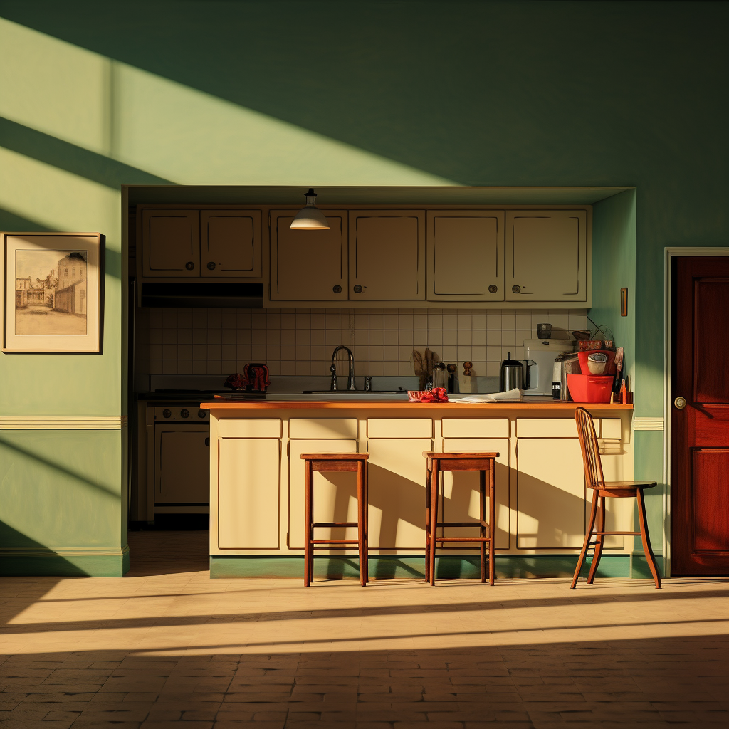 Edward Hopper inspired kitchen scene