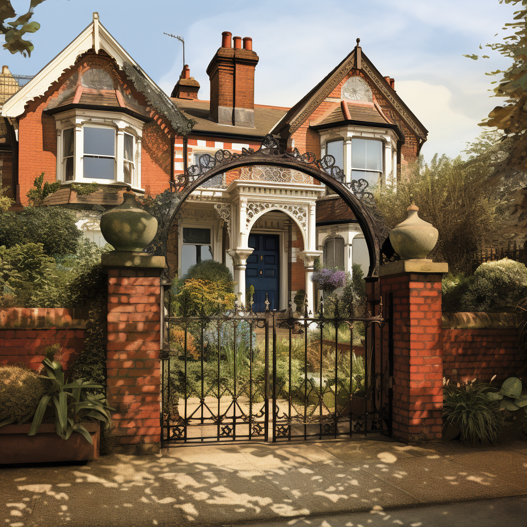 Edwardian front garden by seaside in Worthing, UK