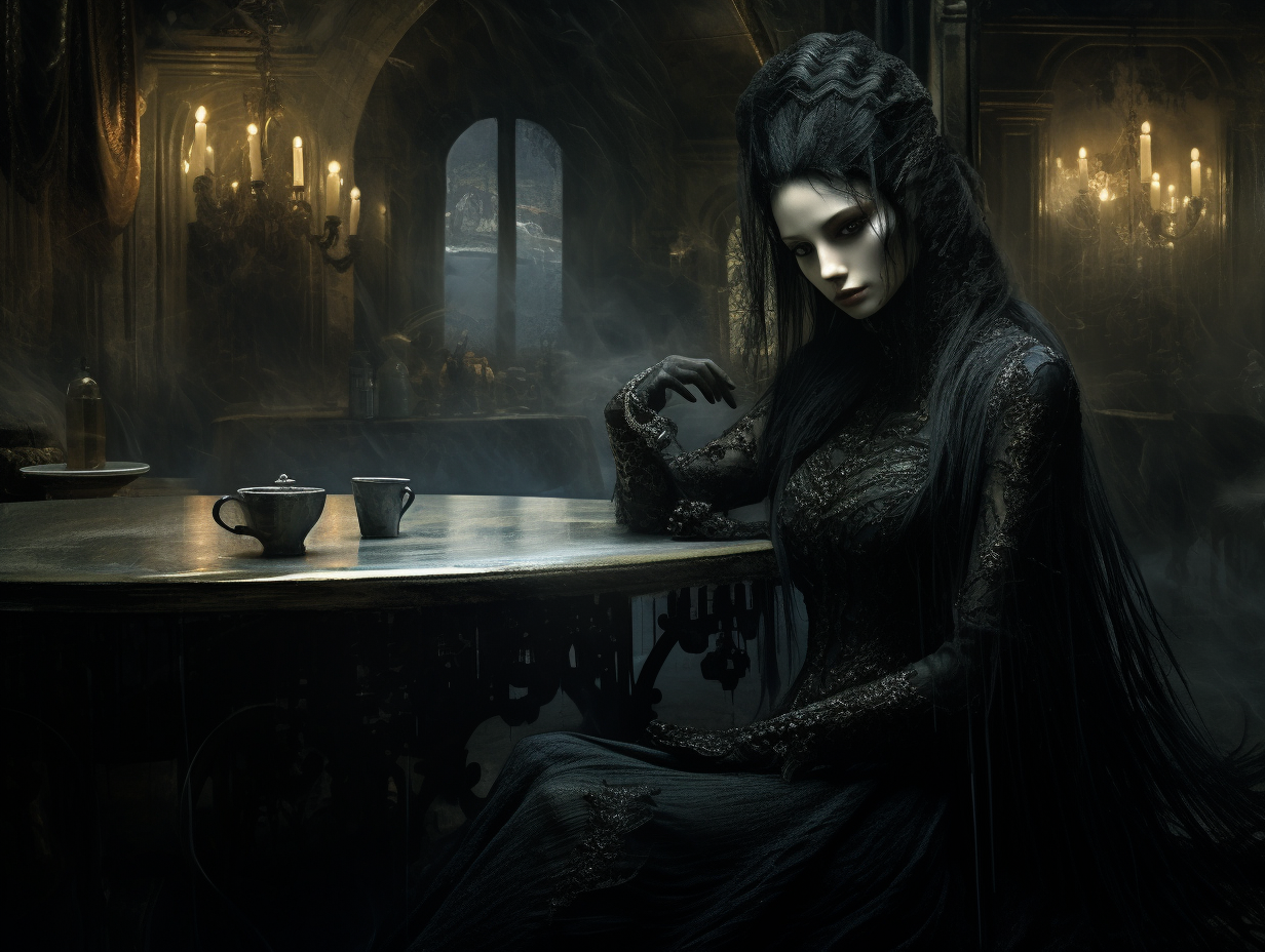 Gothic Parisian Cafe Scene