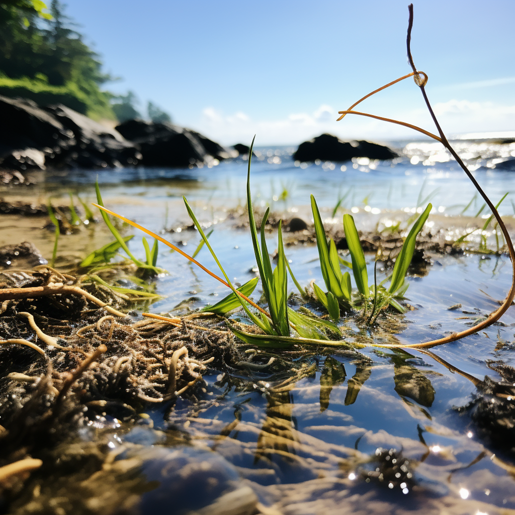 Beautiful eelgrass at low tide