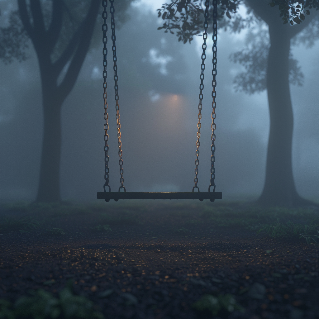 Swing Set in Thick Fog