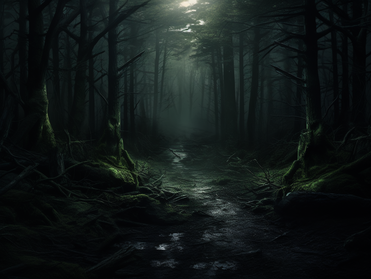 Spooky forest with a chilling atmosphere