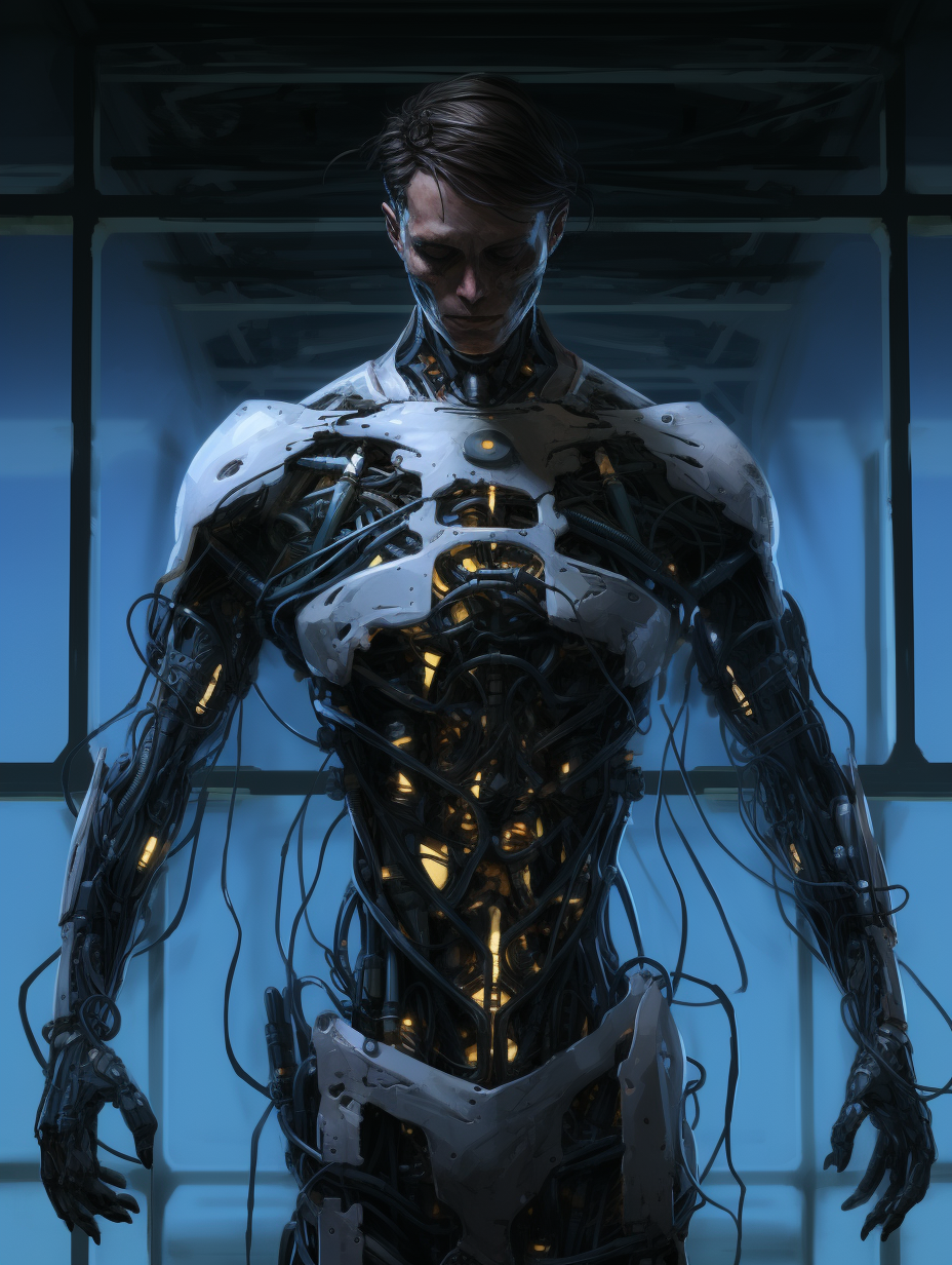 Eerie cybernetic human concept art