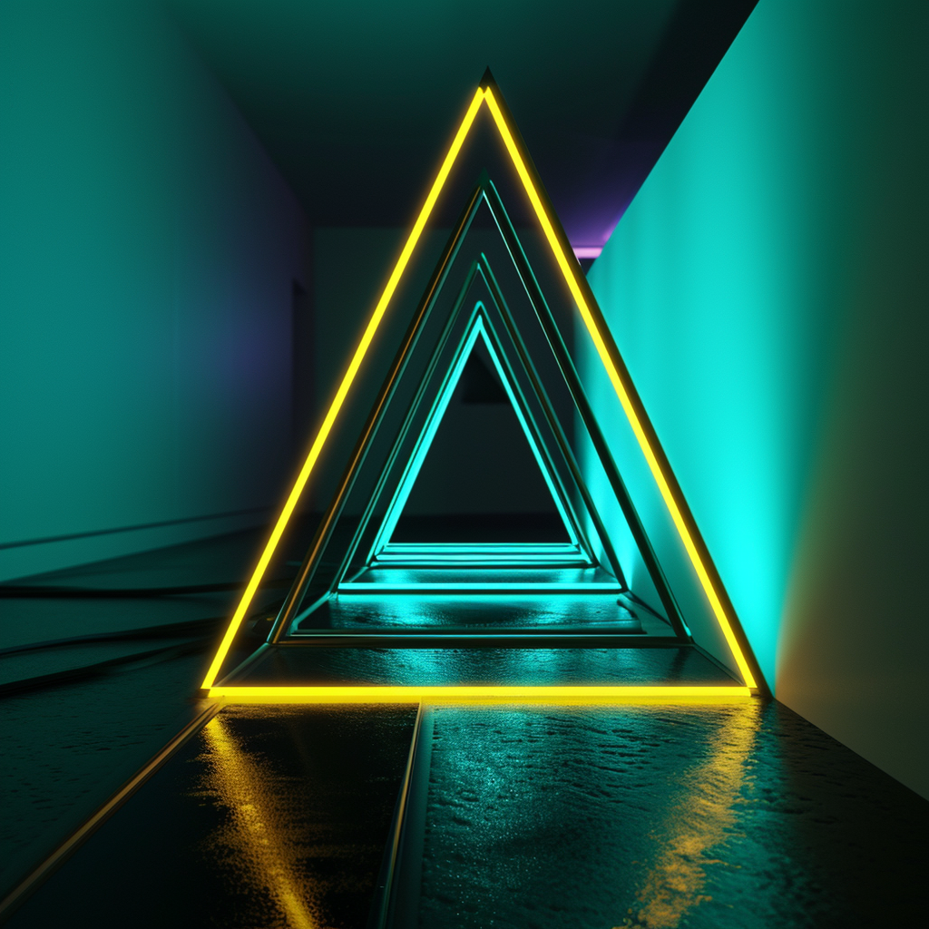 EGER Cinematic Logo in Neon Triangles