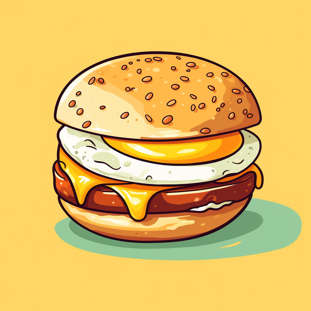 Cartoon Egg McMuffin illustration