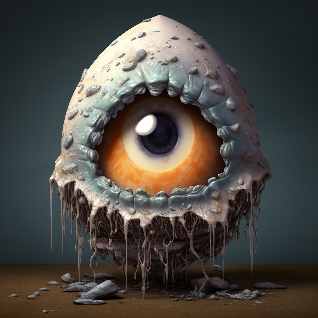 Cute Egg Monster with One Eyeball