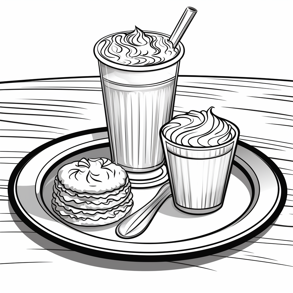 Coloring page of eggnog with cinnamon whipcream