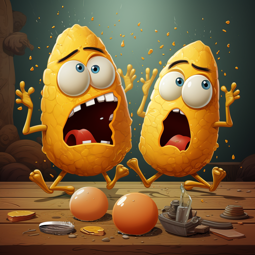 Two Eggs Crying over Scrambled Eggs