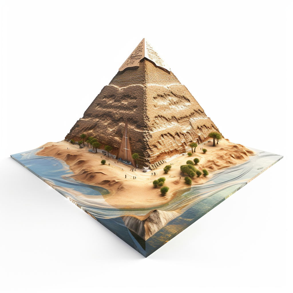 Egypt pyramid on white background