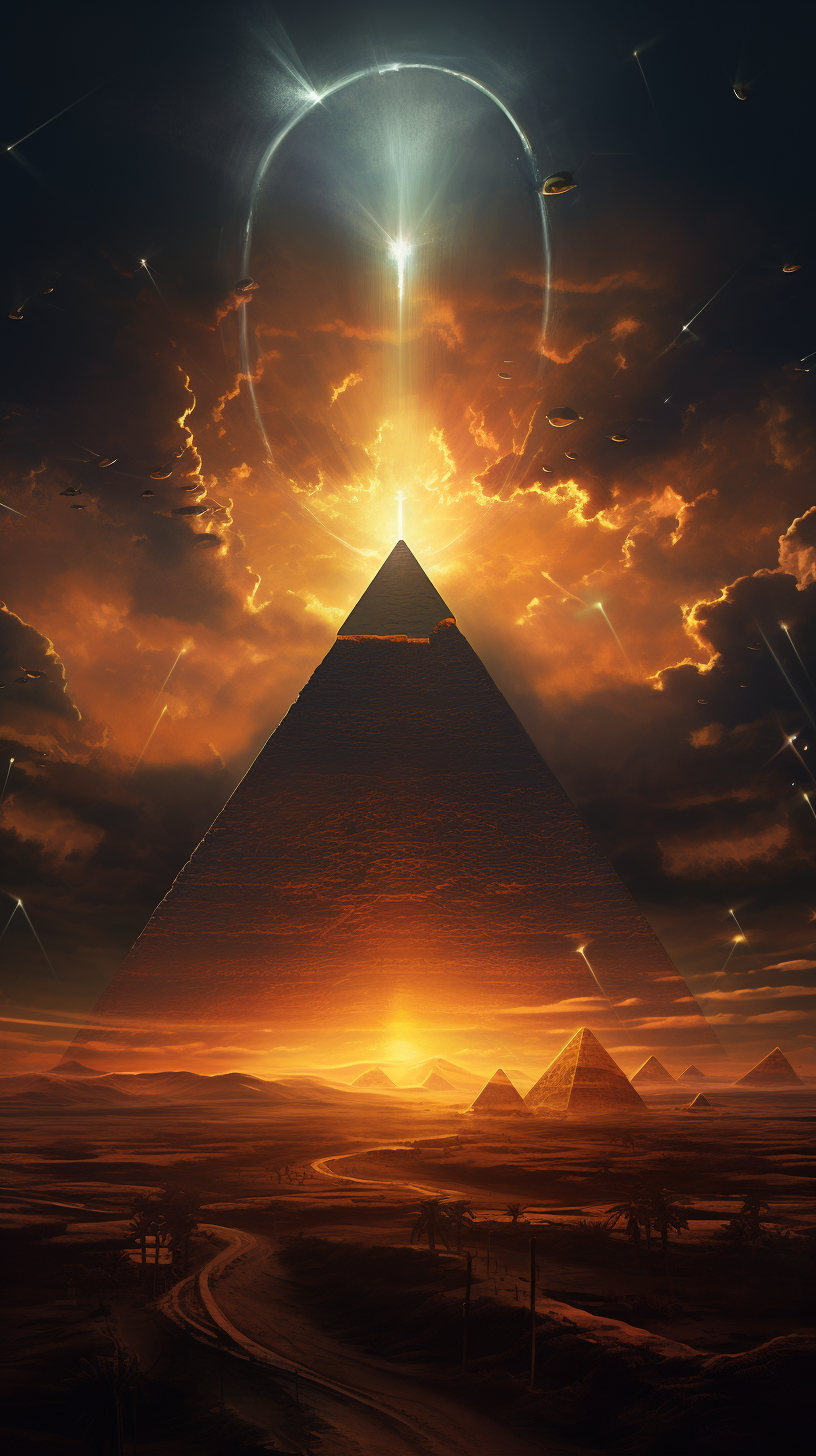 Pyramids of Egypt with Energy Waves