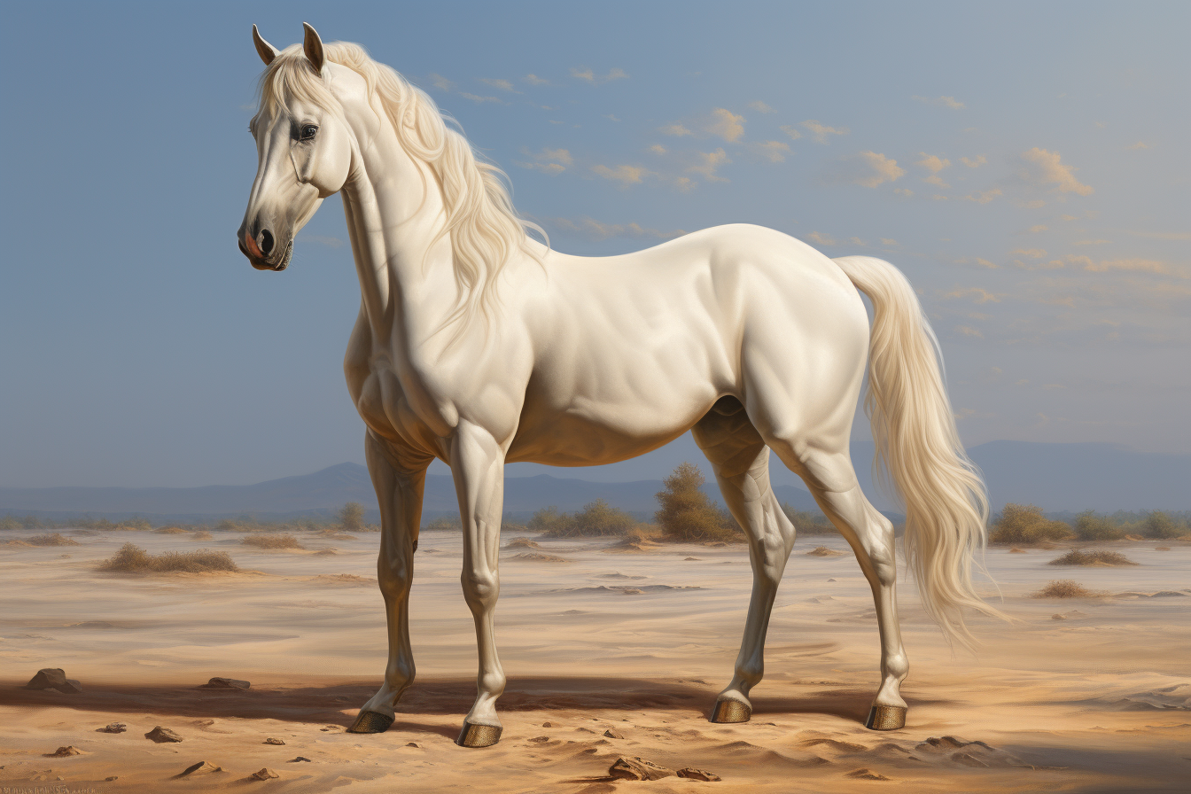 Beautiful oil painting of Arabian stallion