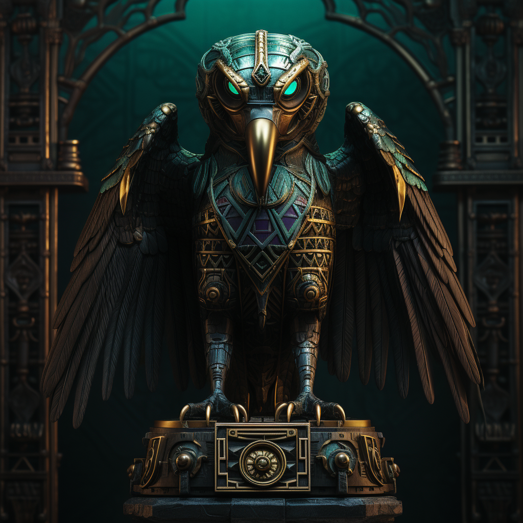 Dark and Ominous Egyptian Bird Statue