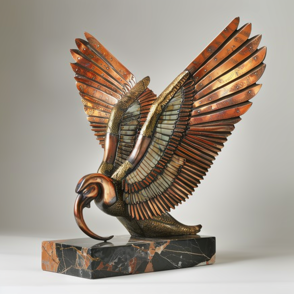 Egyptian god Isis sculpture with wings