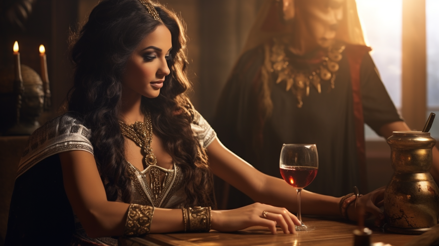 Gorgeous Egyptian God with Wine Pouring