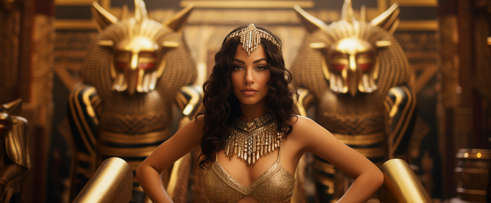 Egyptian Goddess delivering a powerful presentation on a cruise ship