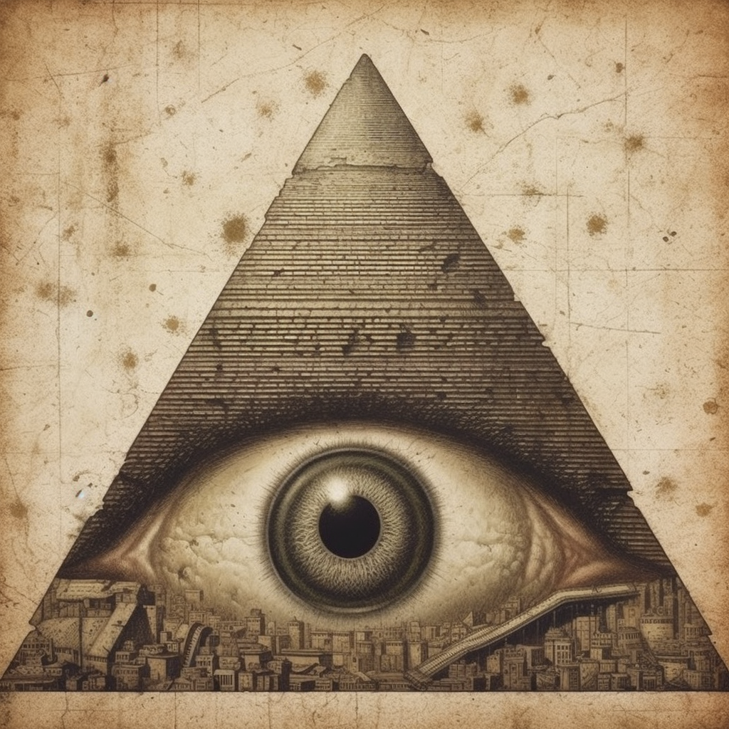 Crying Eye on Egyptian Illuminati Pyramid