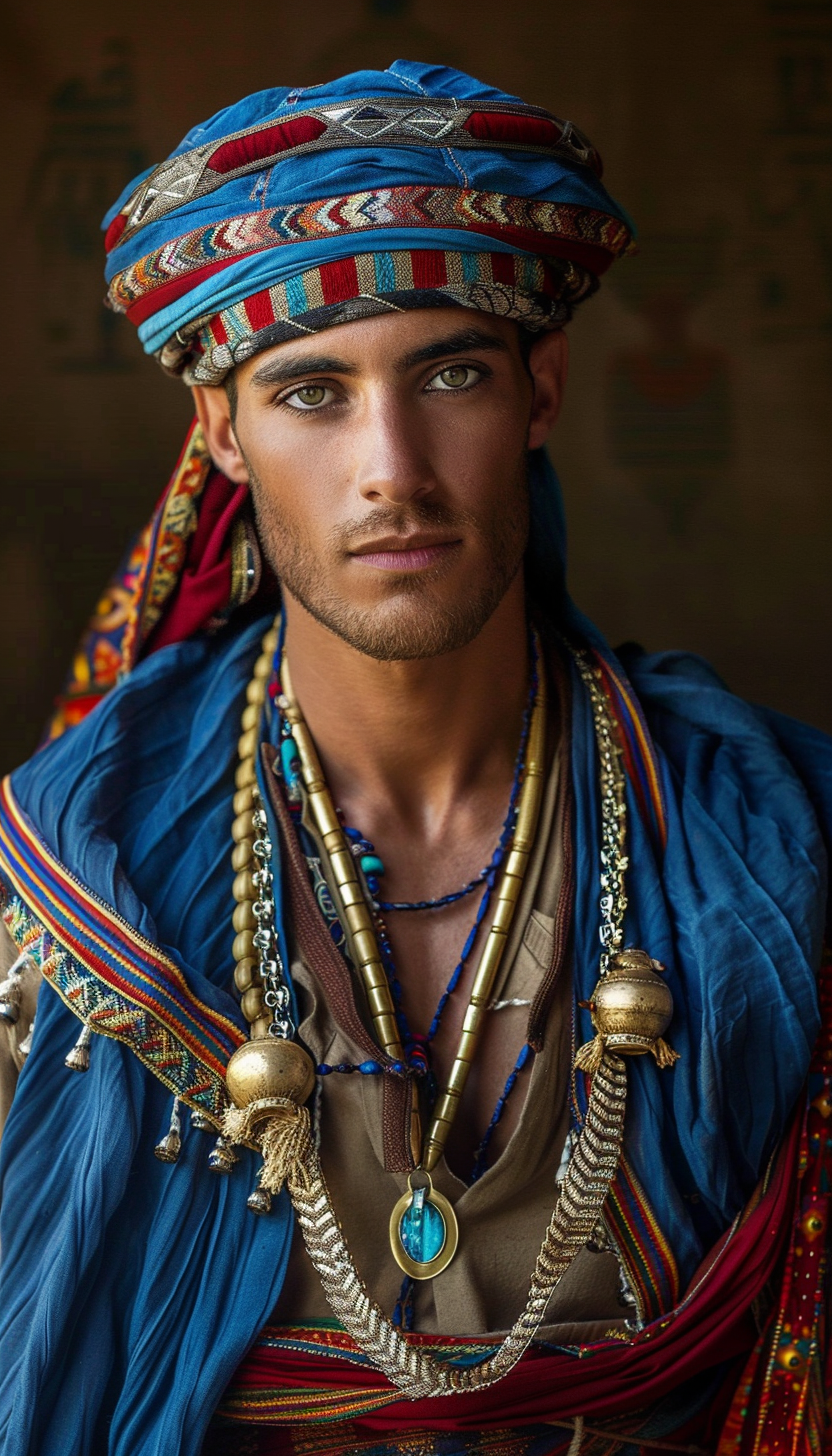 Handsome Egyptian man traditional attire