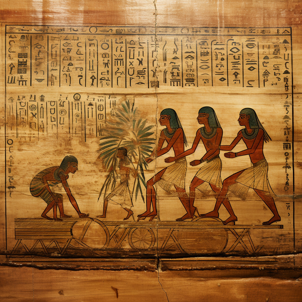 Ancient Egyptian Skateboarding Hieroglyphics