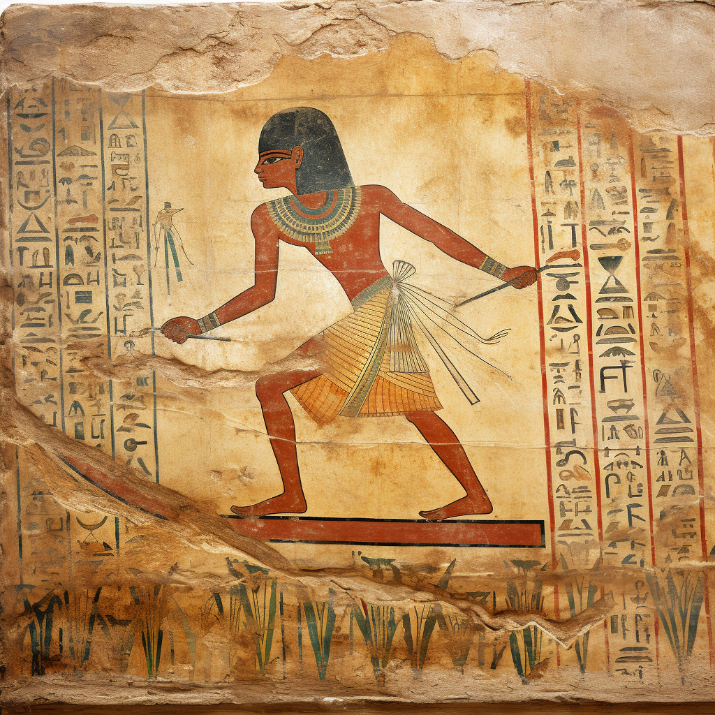 Ancient Egyptian skateboarding hieroglyphics