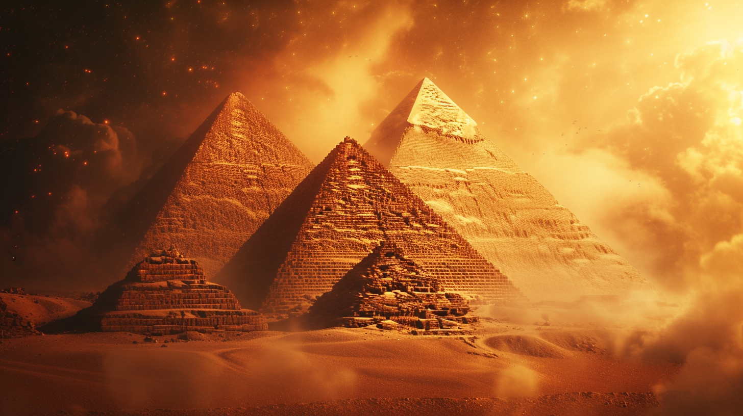 Egyptian Pyramids Fractals Digital Lighting