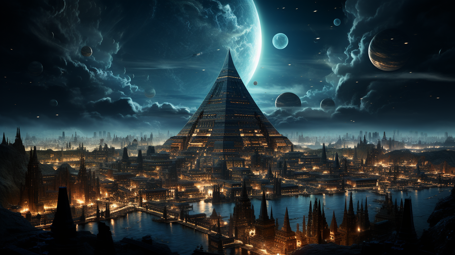 Egyptian pyramids in space-time continuum