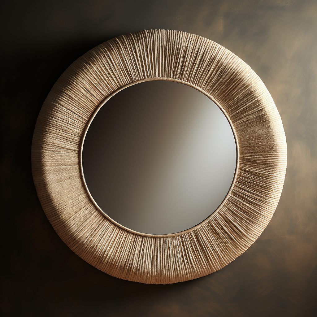 Egyptian Siwan wood raffia mirror design