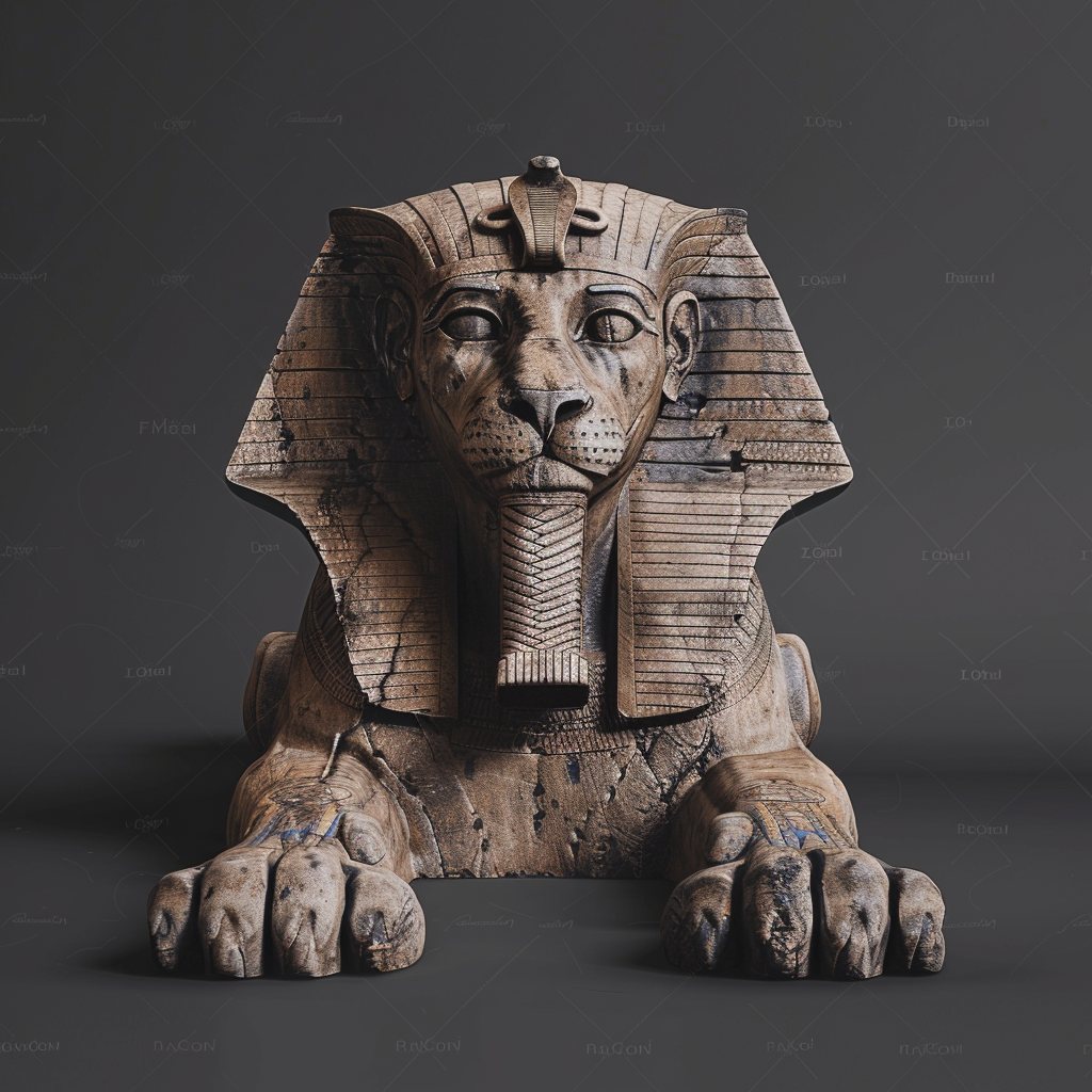 Egyptian Sphinx Frontal View Realistic