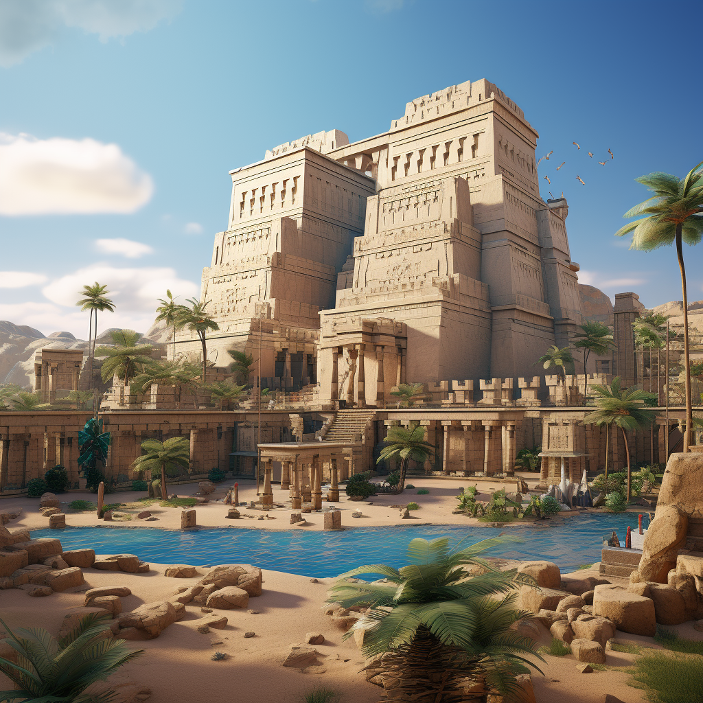 Egyptian temple construction site