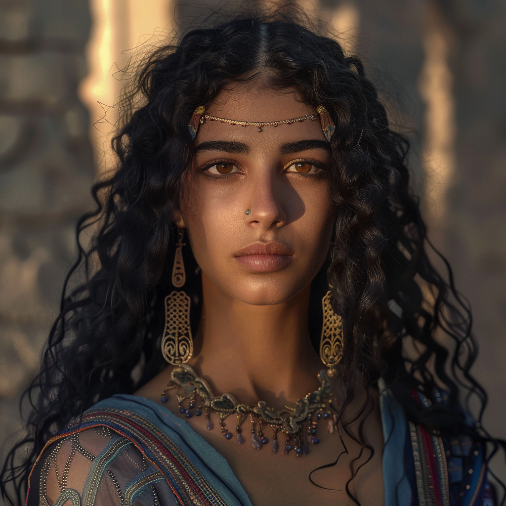 Egyptian woman portrait light 8k