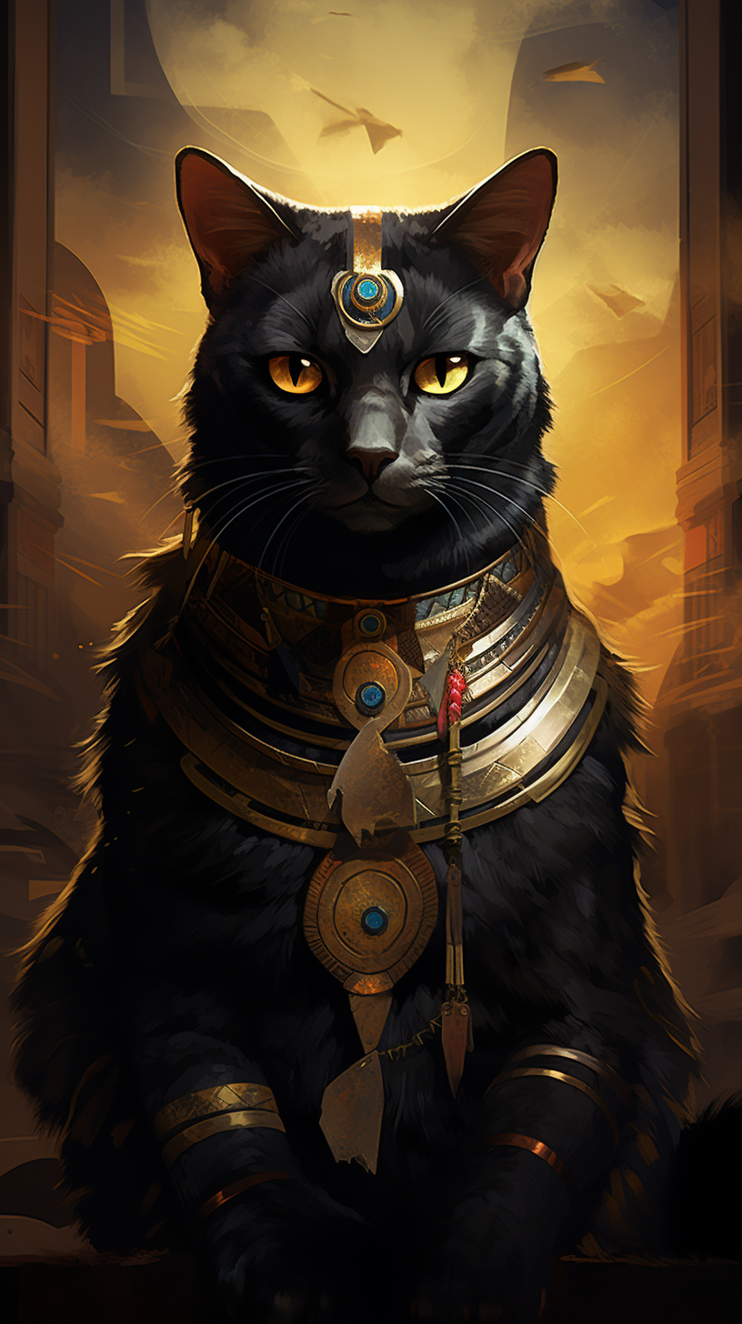 Realistic Egyptian cat illustration