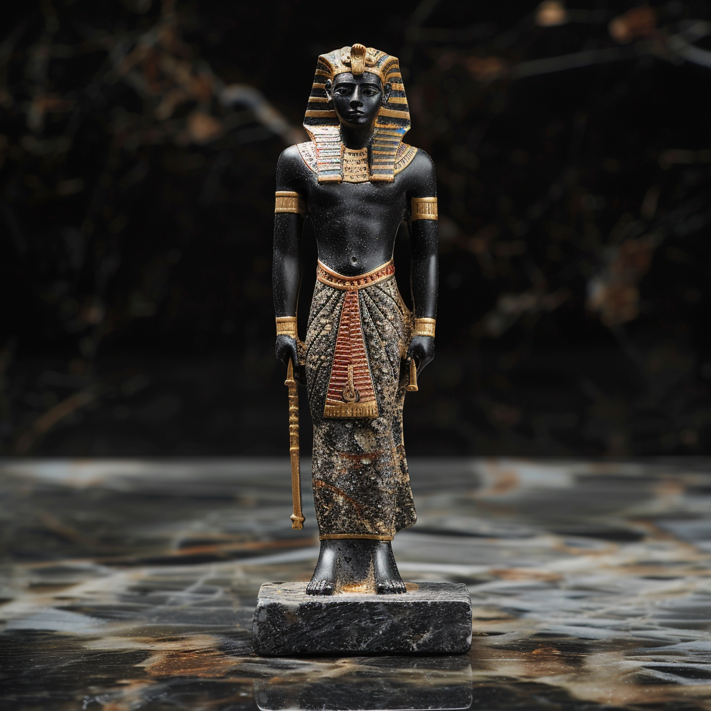 Egyptian statue Renaissance style black background