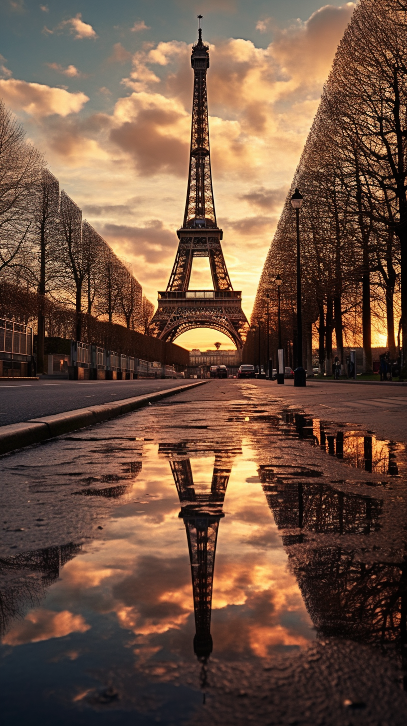 Beautiful Eiffel Tower in France