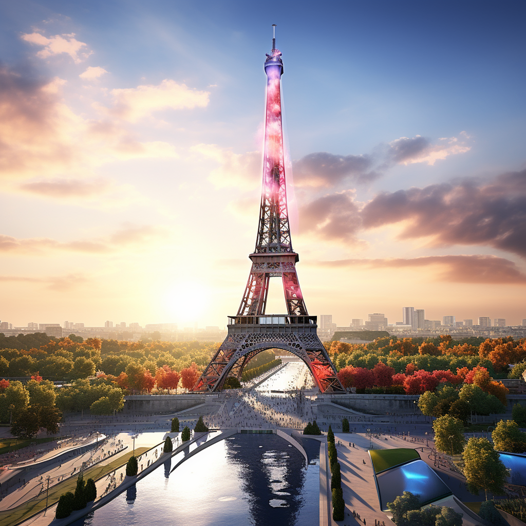 The majestic Eiffel Tower at the 2024 Olympics