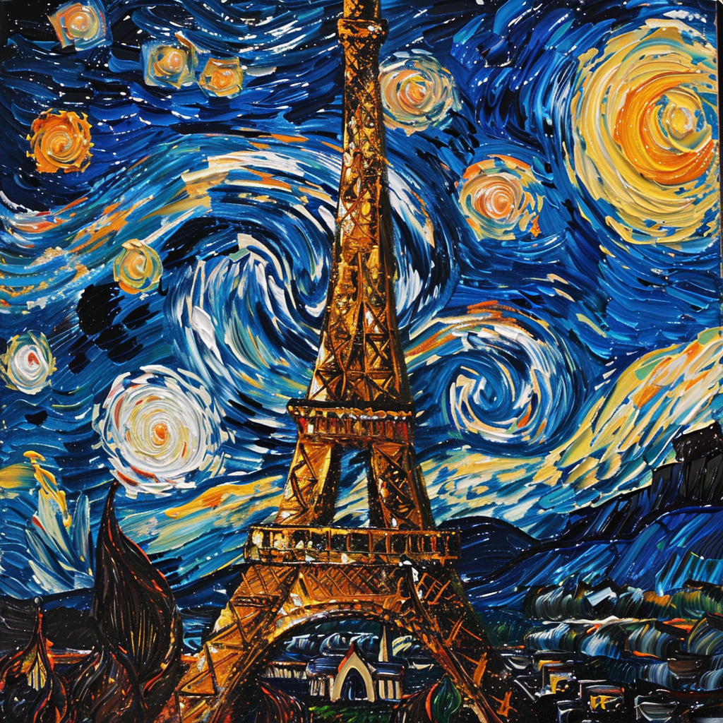 Eiffel Tower Van Gogh Style