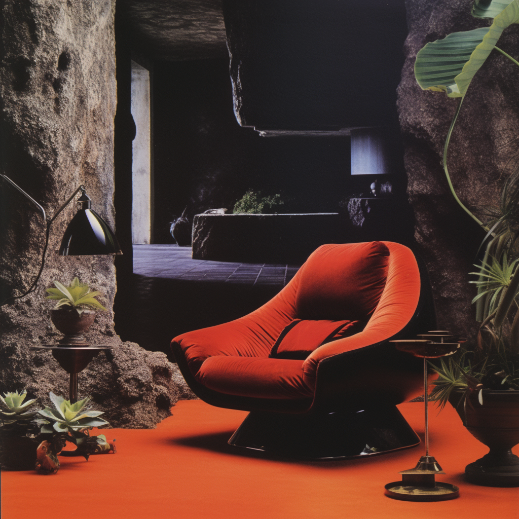 Eileen Grey Bibendum Chair on Burnt Orange Rug